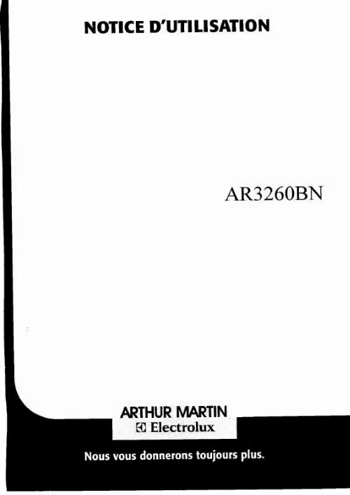 Mode d'emploi ARTHUR MARTIN AR3260BN