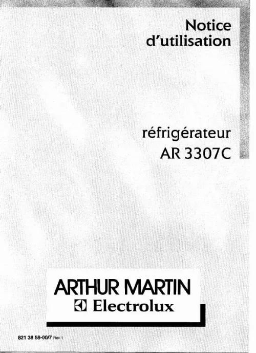 Mode d'emploi ARTHUR MARTIN AR3307C