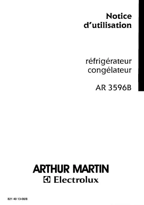 Mode d'emploi ARTHUR MARTIN AR3596B