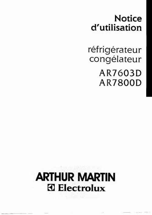 Mode d'emploi ARTHUR MARTIN AR7603D