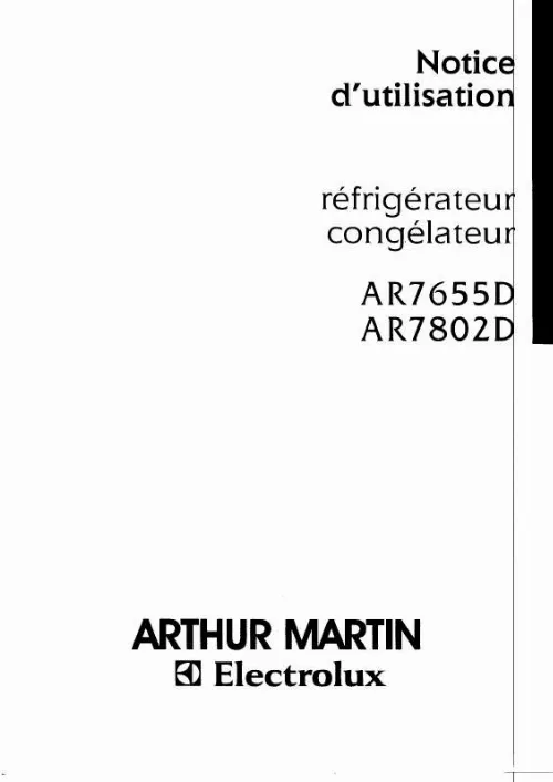 Mode d'emploi ARTHUR MARTIN AR7655D