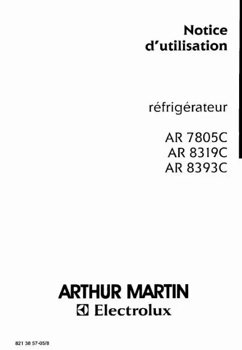 Mode d'emploi ARTHUR MARTIN AR8393C