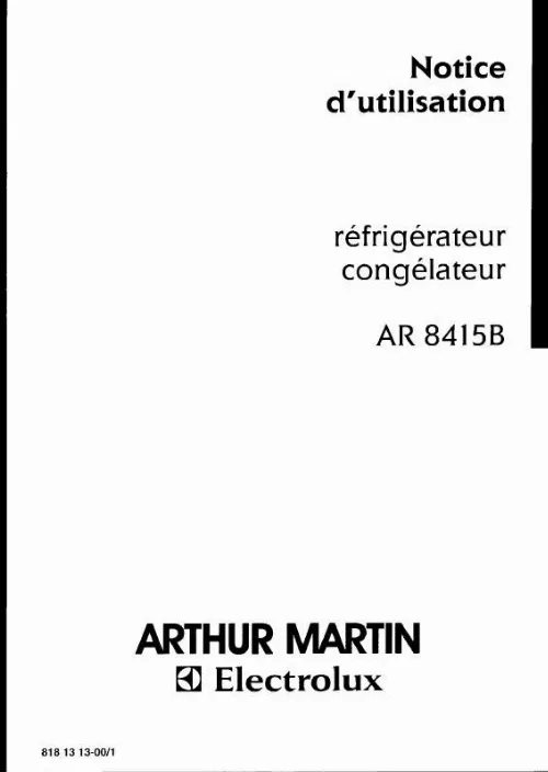 Mode d'emploi ARTHUR MARTIN AR8493B
