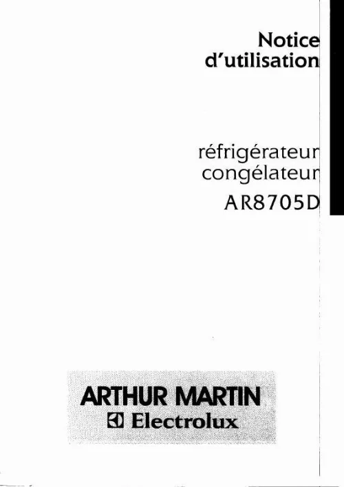 Mode d'emploi ARTHUR MARTIN AR8705D