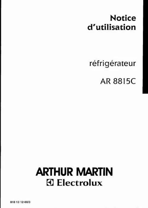 Mode d'emploi ARTHUR MARTIN AR8893C