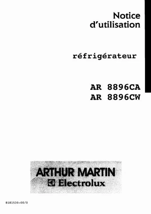 Mode d'emploi ARTHUR MARTIN AR8896CA
