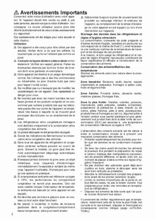 Mode d'emploi ARTHUR MARTIN ARA3962