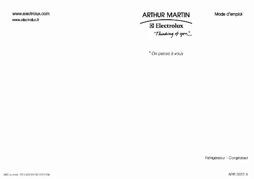 Mode d'emploi ARTHUR MARTIN ARB3023X