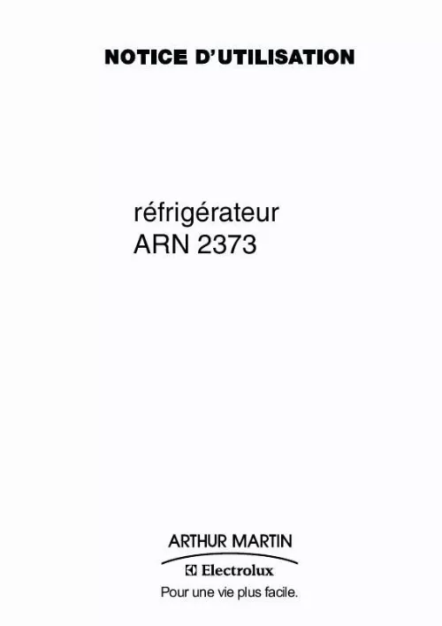 Mode d'emploi ARTHUR MARTIN ARN2373