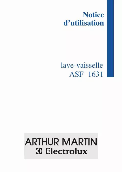 Mode d'emploi ARTHUR MARTIN ASF1631