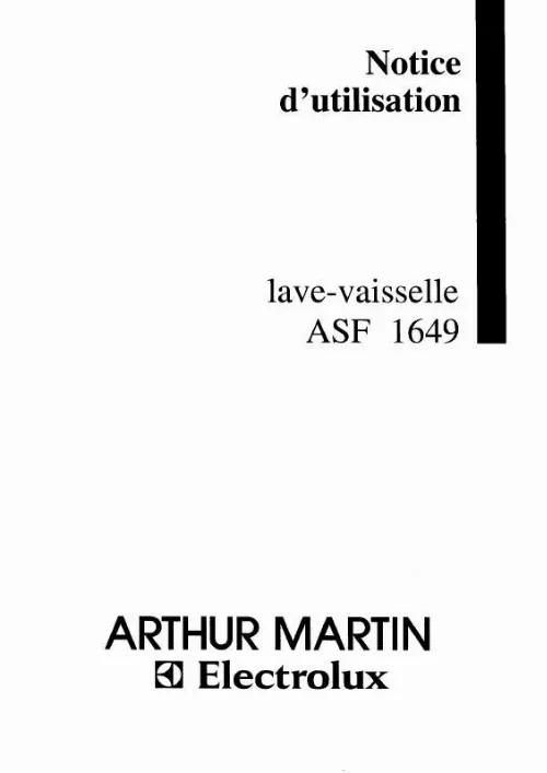 Mode d'emploi ARTHUR MARTIN ASF1649