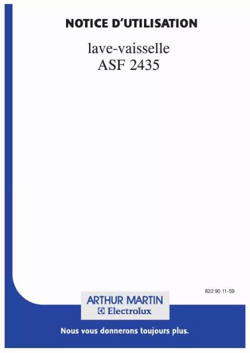 Mode d'emploi ARTHUR MARTIN ASF2435