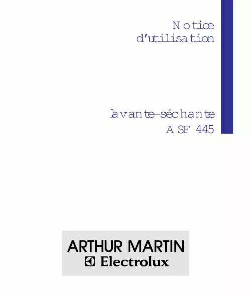 Mode d'emploi ARTHUR MARTIN ASF445