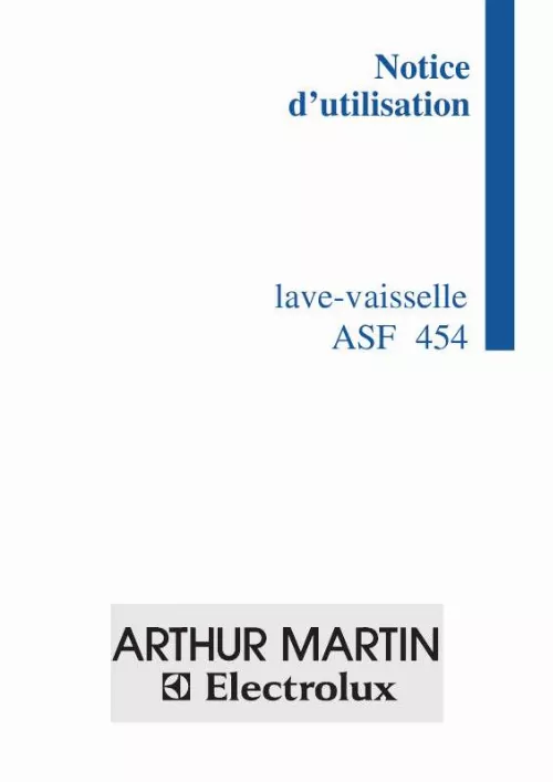 Mode d'emploi ARTHUR MARTIN ASF454
