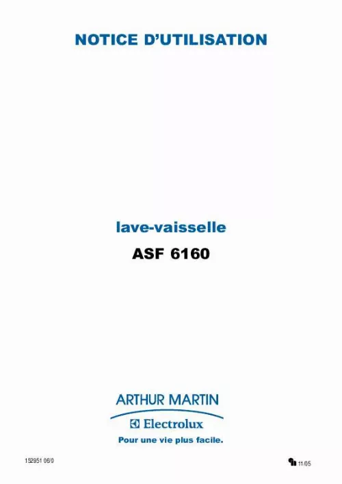 Mode d'emploi ARTHUR MARTIN ASF6160