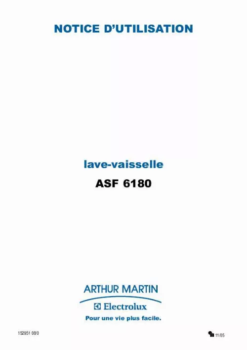 Mode d'emploi ARTHUR MARTIN ASF6180
