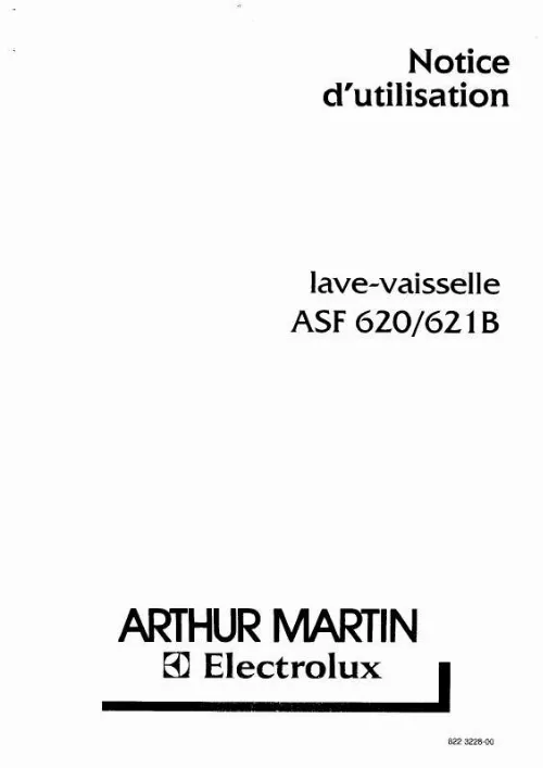Mode d'emploi ARTHUR MARTIN ASF621B