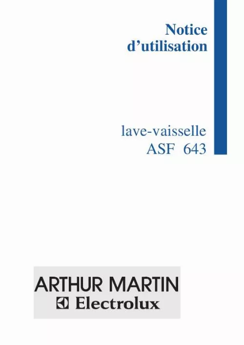 Mode d'emploi ARTHUR MARTIN ASF643