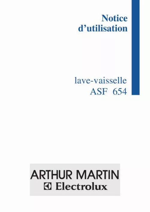 Mode d'emploi ARTHUR MARTIN ASF654