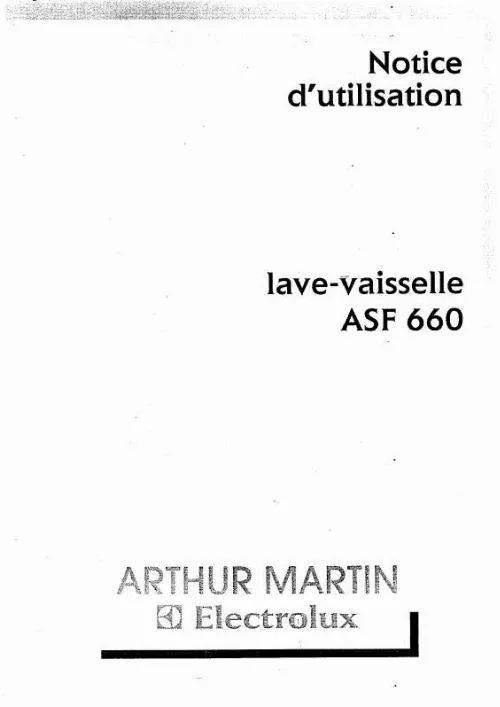 Mode d'emploi ARTHUR MARTIN ASF660B1