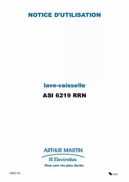 Mode d'emploi ARTHUR MARTIN ASI6219RRN