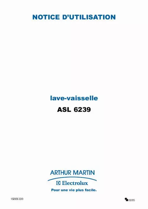 Mode d'emploi ARTHUR MARTIN ASL 6239