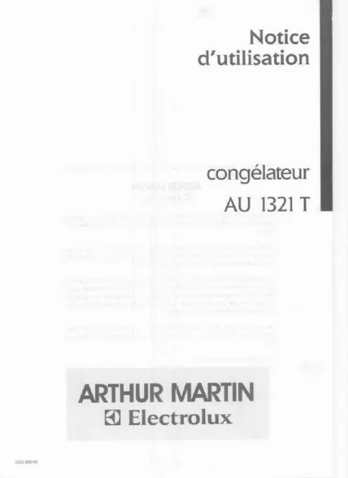Mode d'emploi ARTHUR MARTIN AU1321T