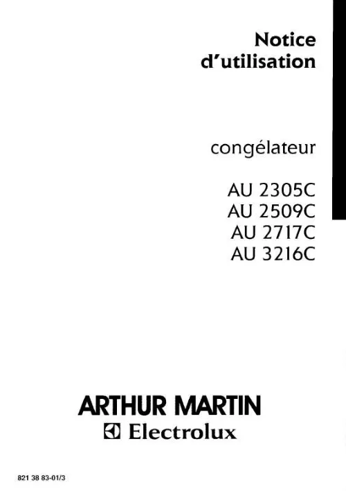 Mode d'emploi ARTHUR MARTIN AU2117C