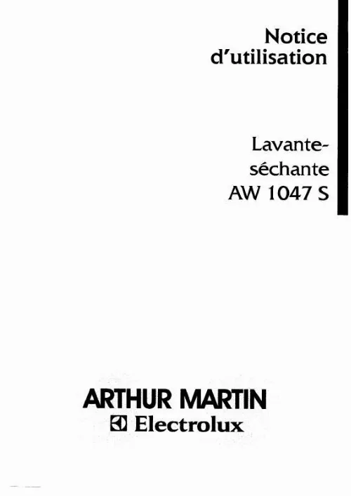 Mode d'emploi ARTHUR MARTIN AW1047S1