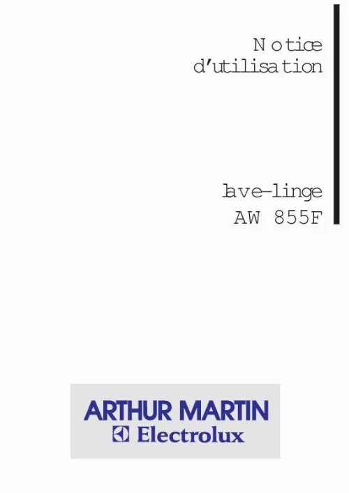 Mode d'emploi ARTHUR MARTIN AW855F