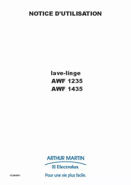 Mode d'emploi ARTHUR MARTIN AWF 1235