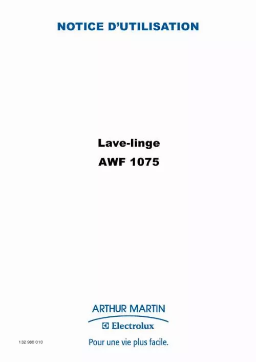 Mode d'emploi ARTHUR MARTIN AWF1075