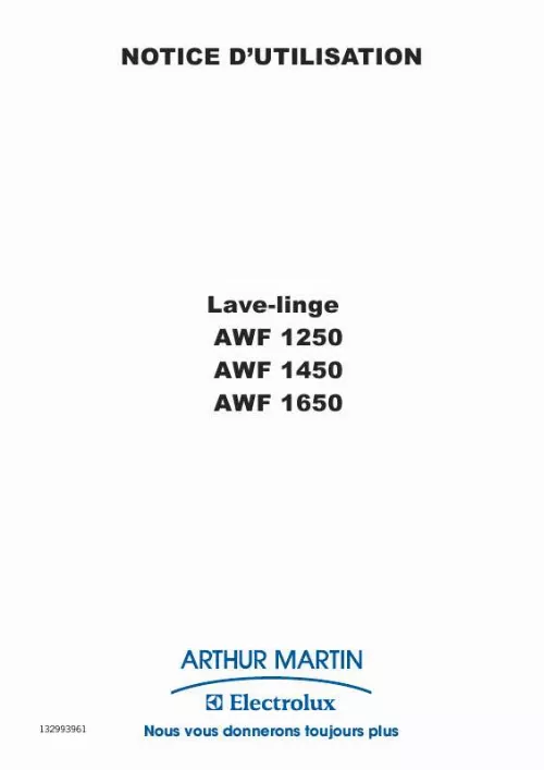 Mode d'emploi ARTHUR MARTIN AWF1650