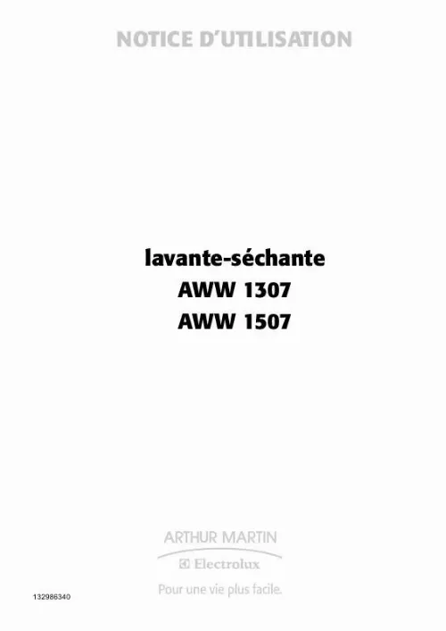 Mode d'emploi ARTHUR MARTIN AWW1507