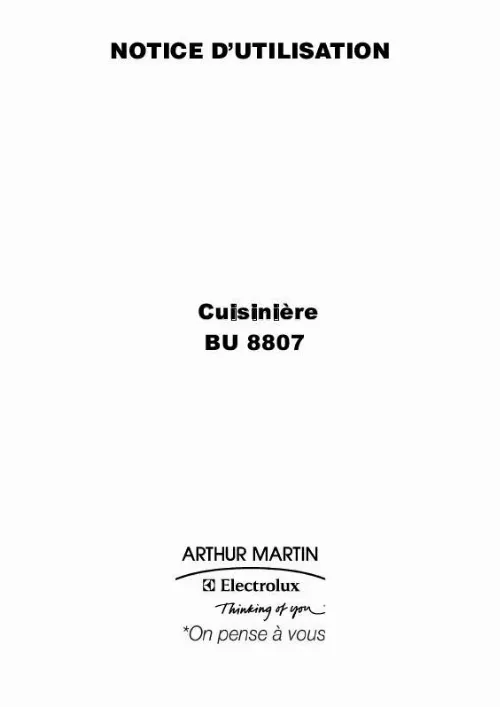 Mode d'emploi ARTHUR MARTIN BU8807W
