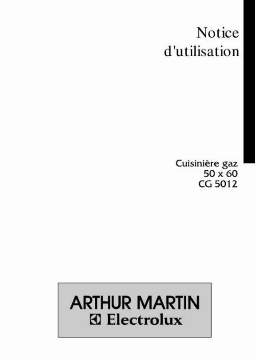 Mode d'emploi ARTHUR MARTIN CG5012