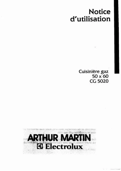 Mode d'emploi ARTHUR MARTIN CG5020