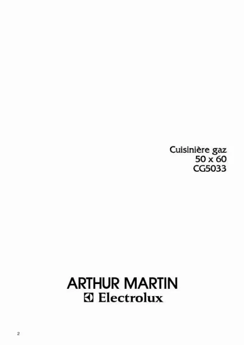 Mode d'emploi ARTHUR MARTIN CG5033W