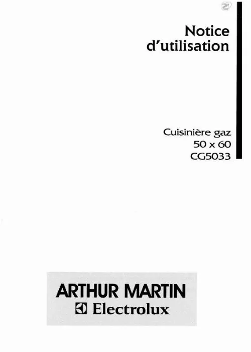 Mode d'emploi ARTHUR MARTIN CG5033W1