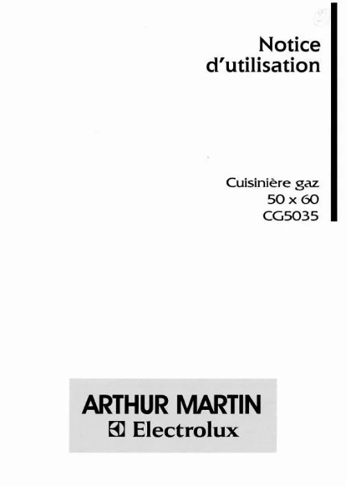 Mode d'emploi ARTHUR MARTIN CG5035W1
