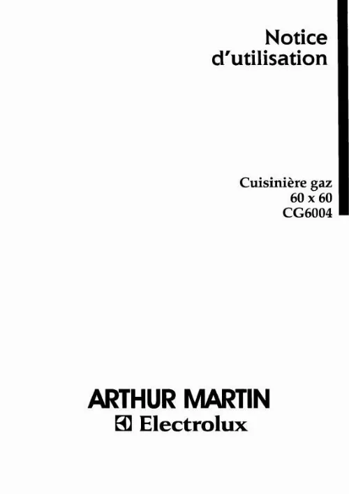 Mode d'emploi ARTHUR MARTIN CG6004W1
