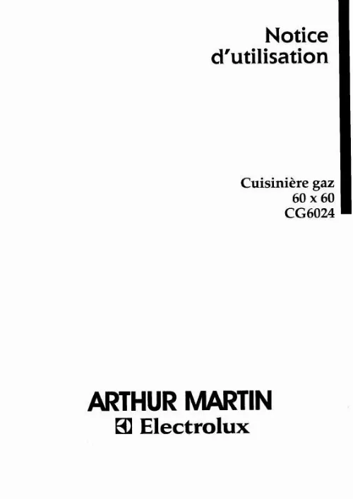 Mode d'emploi ARTHUR MARTIN CG6024W1