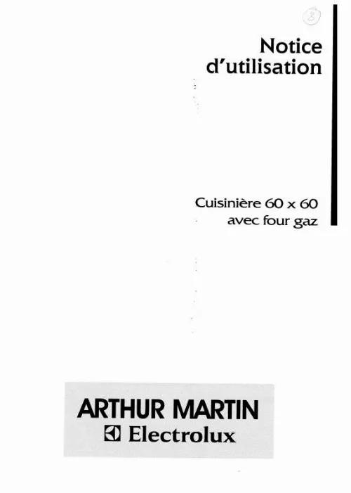 Mode d'emploi ARTHUR MARTIN CG6626W1