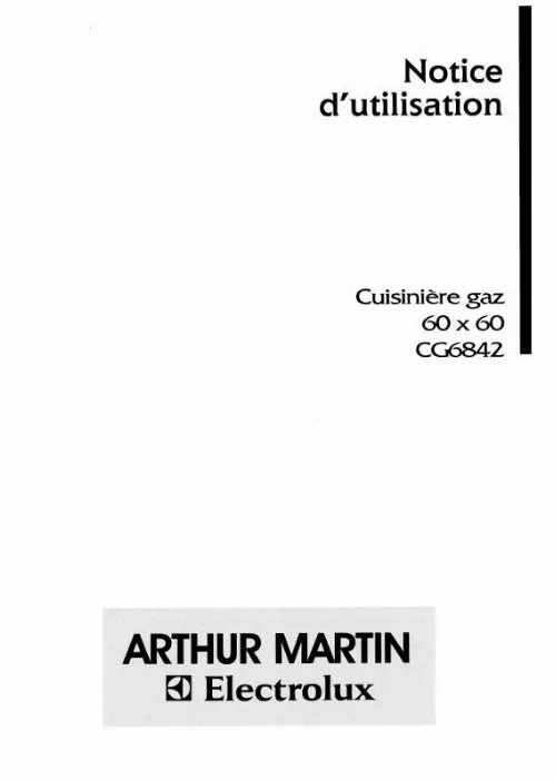 Mode d'emploi ARTHUR MARTIN CG6842-1