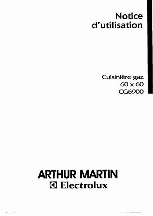 Mode d'emploi ARTHUR MARTIN CG6900-1