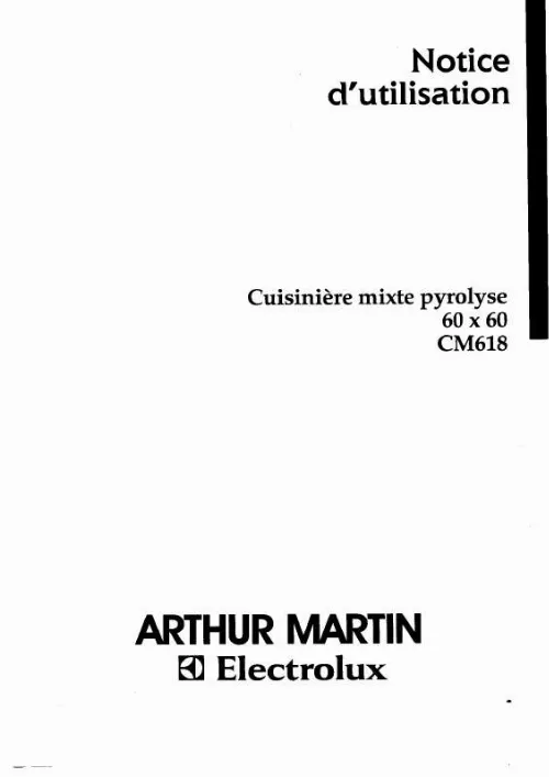 Mode d'emploi ARTHUR MARTIN CM618RR1