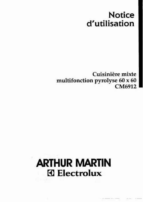 Mode d'emploi ARTHUR MARTIN CM6912N1