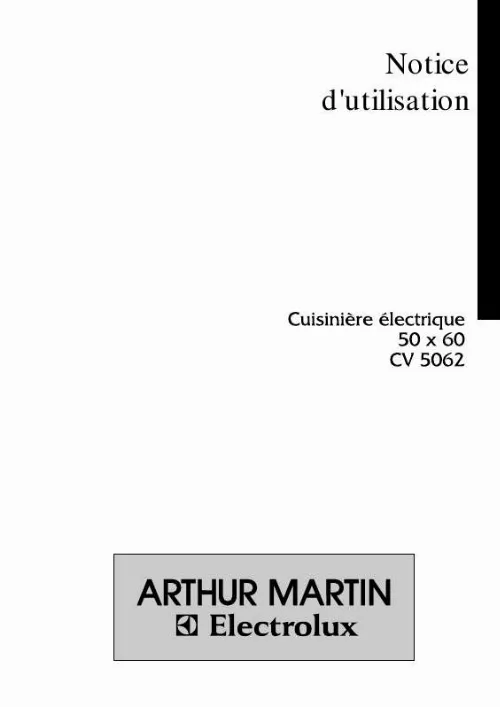 Mode d'emploi ARTHUR MARTIN CV5062-1