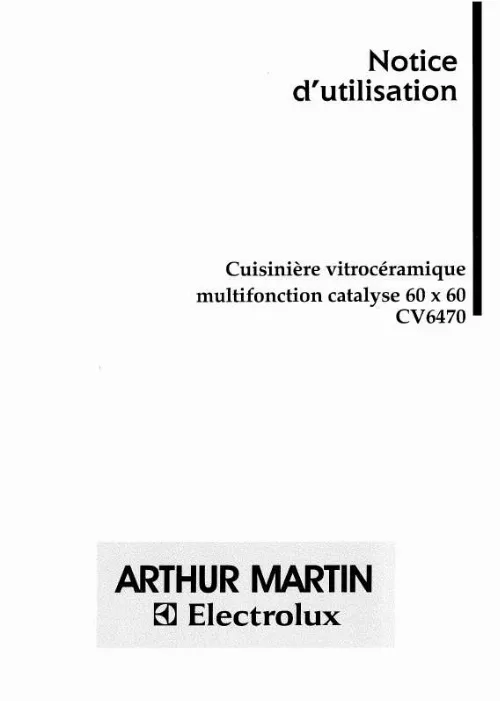 Mode d'emploi ARTHUR MARTIN CV6470N1