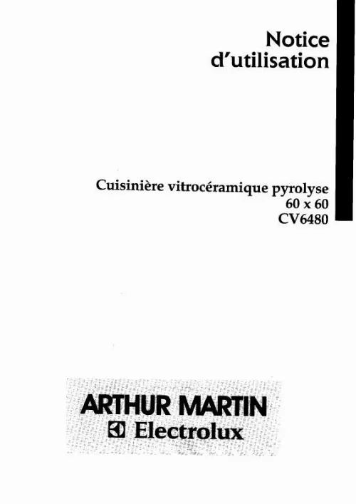 Mode d'emploi ARTHUR MARTIN CV6480N1